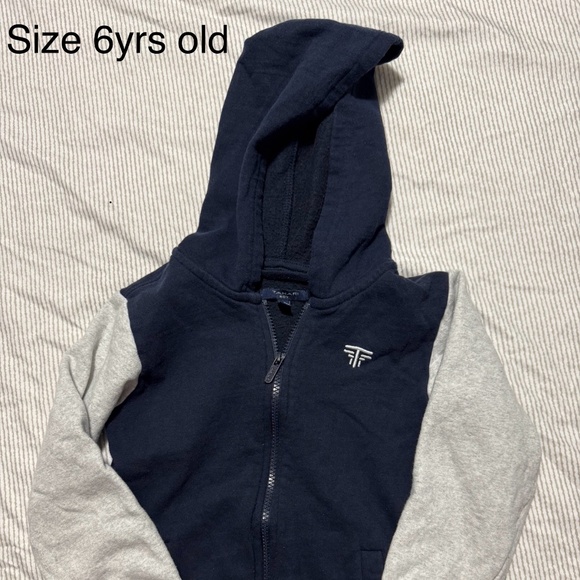 boy kid tahari jacket with hoodie size 6 full zipper pocket both sides - Picture 1 of 5